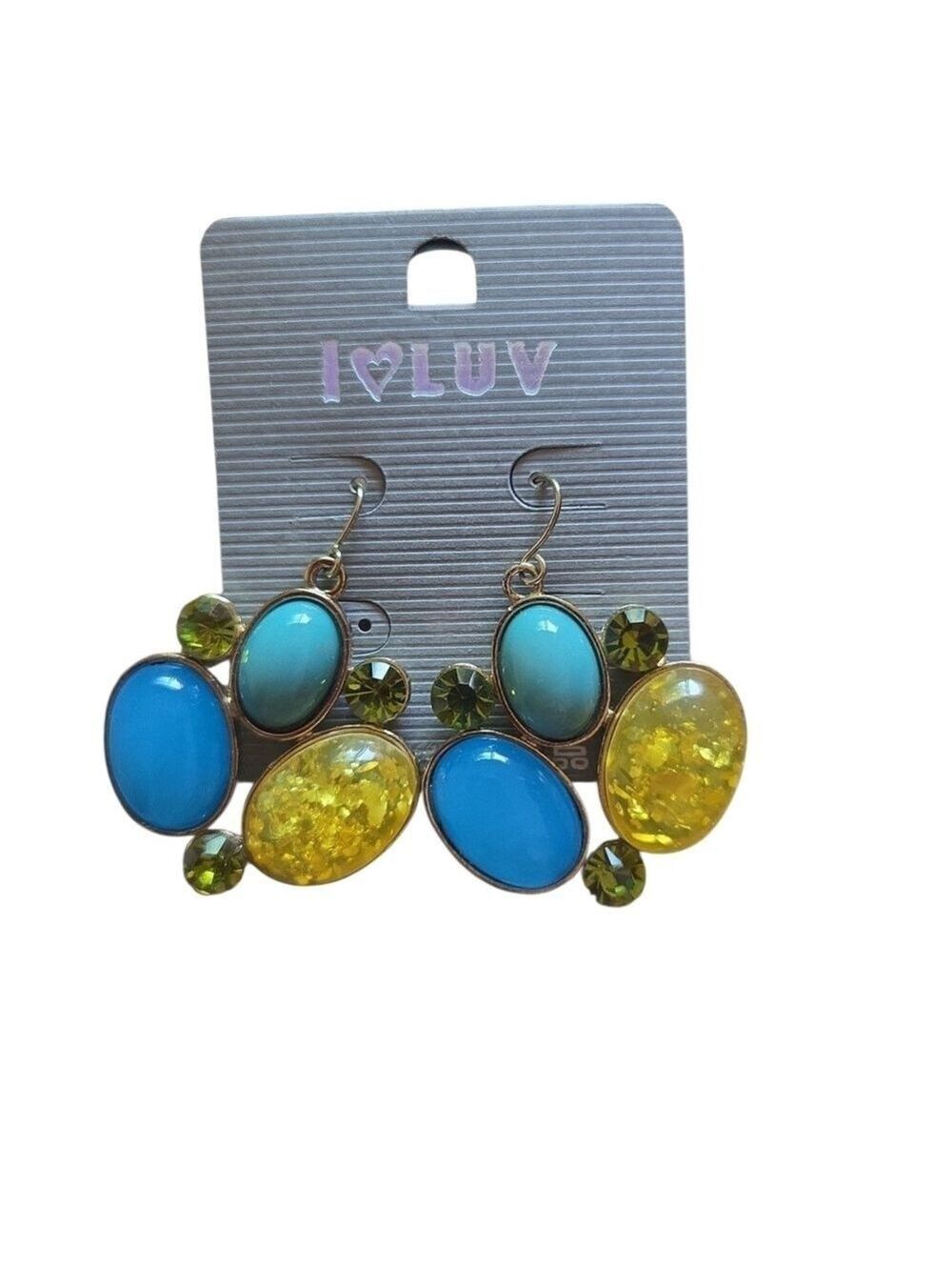 Luv Blue Yellow Gemstone Earrings
